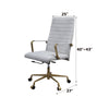 ACME Duralo Vintage White Top Grain Leather Swivel Office Chair Model 93168