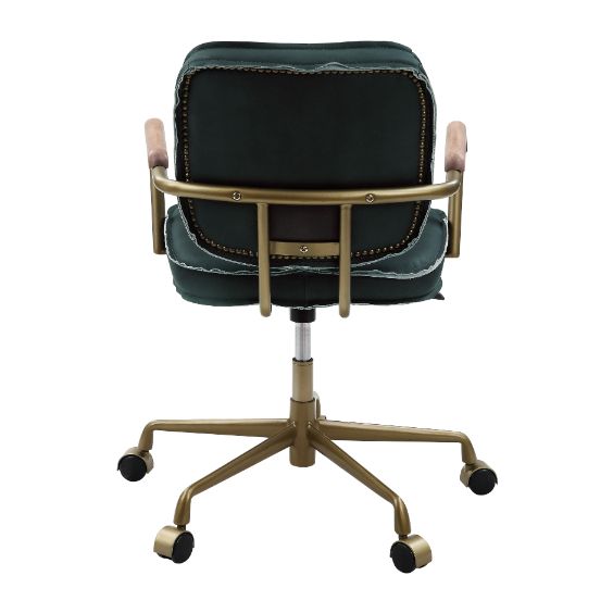 ACME Siecross Emerald GreenTop Grain Leather Swivel Office Chair Model 93171