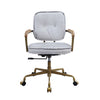 ACME Siecross Vintage White Top Grain Leather Swivel Office Chair Model 93172