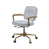 ACME Siecross Vintage White Top Grain Leather Swivel Office Chair Model 93172