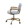ACME Siecross Vintage White Top Grain Leather Swivel Office Chair Model 93172