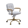 ACME Siecross Vintage White Top Grain Leather Swivel Office Chair Model 93172