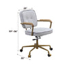 ACME Siecross Vintage White Top Grain Leather Swivel Office Chair Model 93172