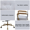 ACME Siecross Vintage White Top Grain Leather Swivel Office Chair Model 93172