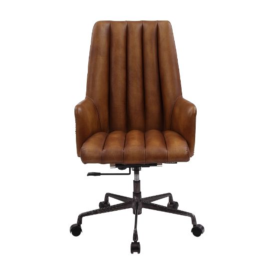 ACME Salvol Sahara Top Grain Leather & Aluminum Swivel Office Chair Model 93176