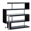 ACME Buck II Clear Glass Chrome & Black High Gloss Writing Desk with Bookshelf Model 93177