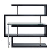 ACME Buck II Clear Glass Chrome & Black High Gloss Writing Desk with Bookshelf Model 93177