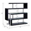 ACME Buck II Clear Glass Chrome & Black High Gloss Writing Desk with Bookshelf Model 93177