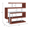 ACME Buck II Clear Glass Chrome & Walnut High Gloss Writing Desk with Bookshelf Model 93183