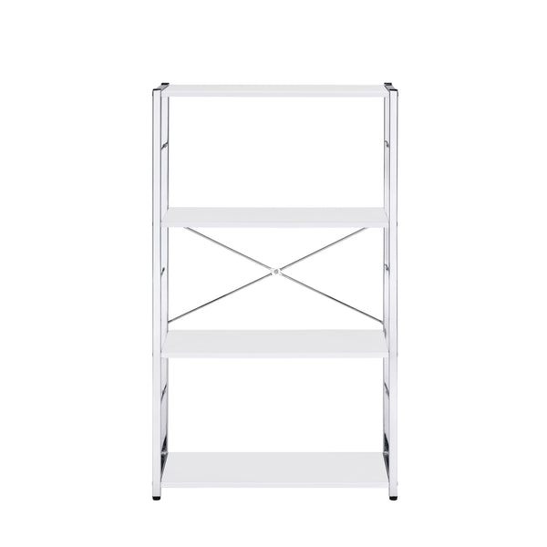 ACME Tennos White & Chrome Bookshelf Model 93192
