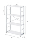 ACME Tennos White & Chrome Bookshelf Model 93192