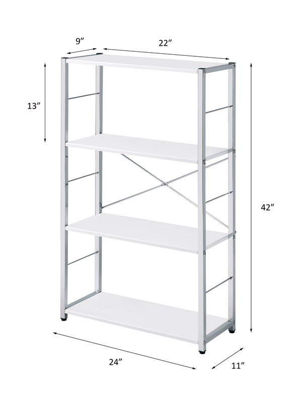 ACME Tennos White & Chrome Bookshelf Model 93192