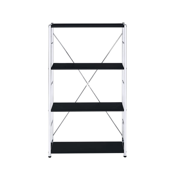ACME Tennos Black & Chrome Bookshelf Model 93197