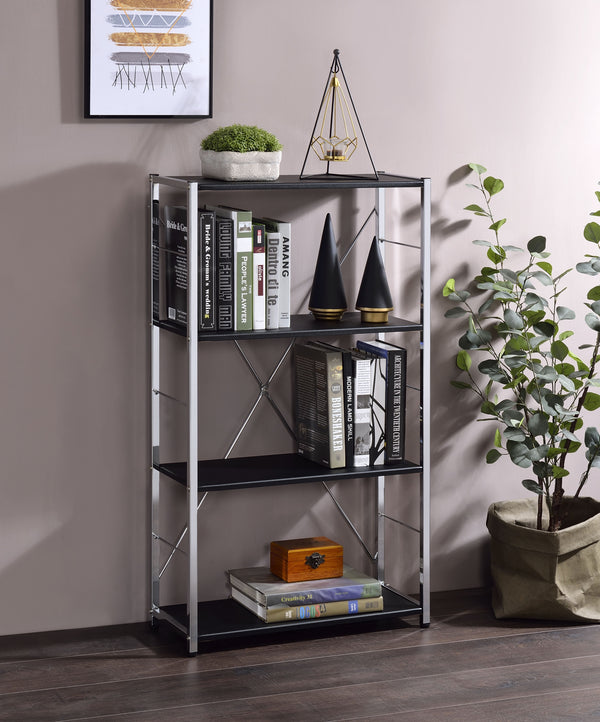 ACME Tennos Black & Chrome Bookshelf Model 93197