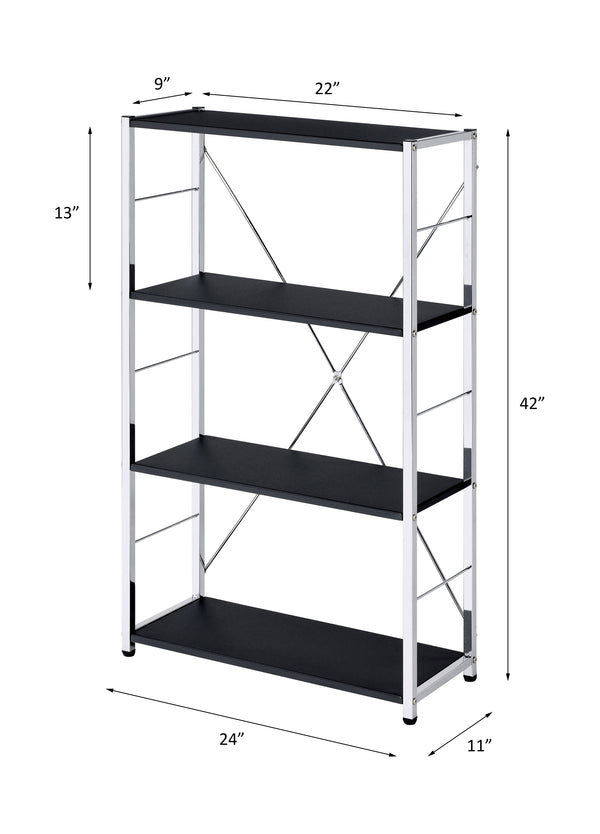 ACME Tennos Black & Chrome Bookshelf Model 93197