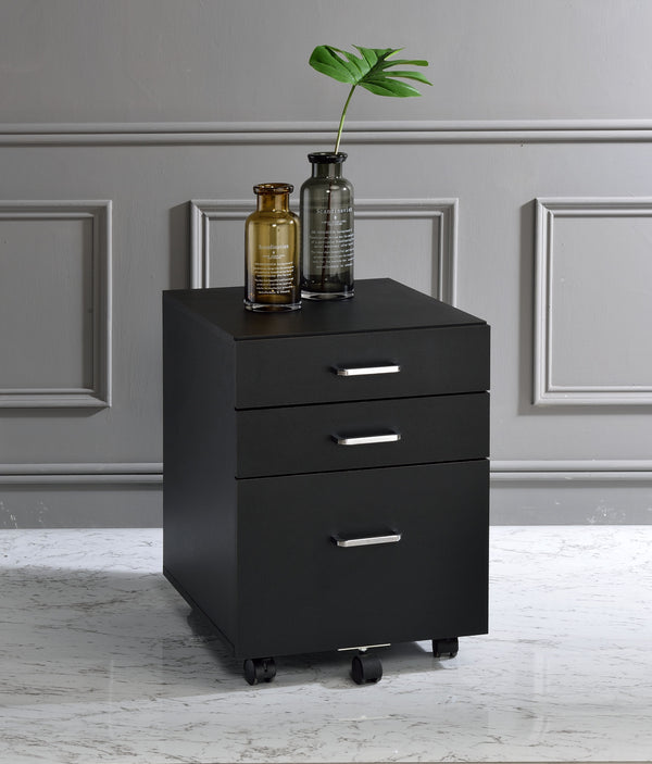 ACME Tennos Black & Chrome Cabinet Model 93199