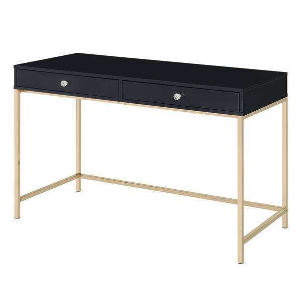ACME Ottey Black High Gloss & Gold Writing Desk Model 93540