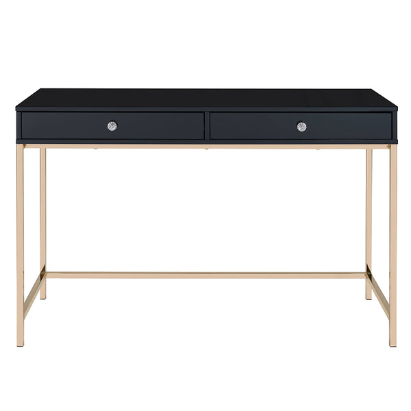 ACME Ottey Black High Gloss & Gold Writing Desk Model 93540