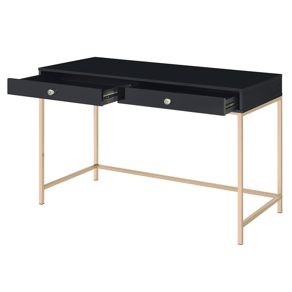 ACME Ottey Black High Gloss & Gold Writing Desk Model 93540