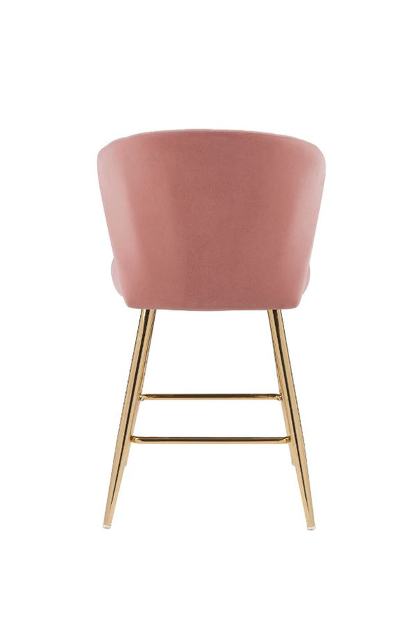 ACME Rizgek Pink Velvet & Gold Counter Height Chair Model 96090