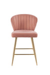 ACME Rizgek Pink Velvet & Gold Counter Height Chair Model 96090