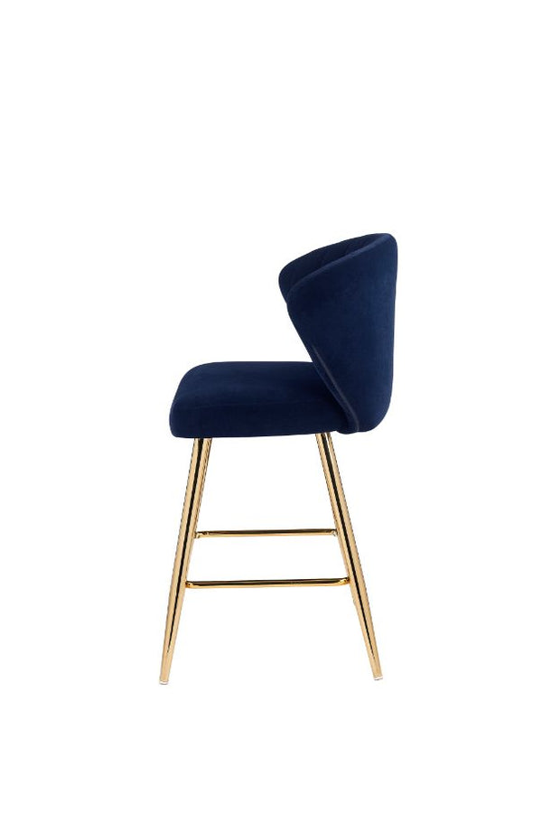 ACME Rizgek Blue Velvet & Gold Counter Height Chair Model 96092