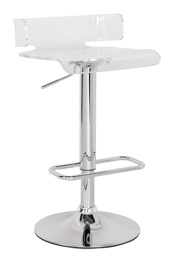 ACME Rania Clear & Chrome Adjustable Stool with Swivel Model 96260