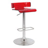 ACME Rania Red & Chrome Adjustable Stool with Swivel Model 96262