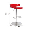 ACME Rania Red & Chrome Adjustable Stool with Swivel Model 96262