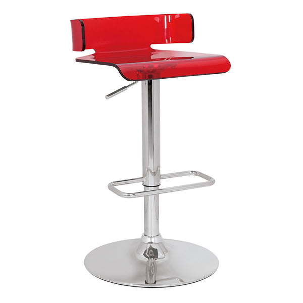 ACME Rania Red & Chrome Adjustable Stool with Swivel Model 96262