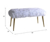 ACME Bagley II White Faux Fur & Gold Bench Model 96450