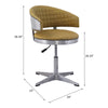 ACME Brancaster Turmeric Top Grain Leather & Chrome Adjustable Stool with Swivel Model 96470