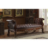 ACME Dresden Synthetic Leather & Cherry Oak Bench Model 96486