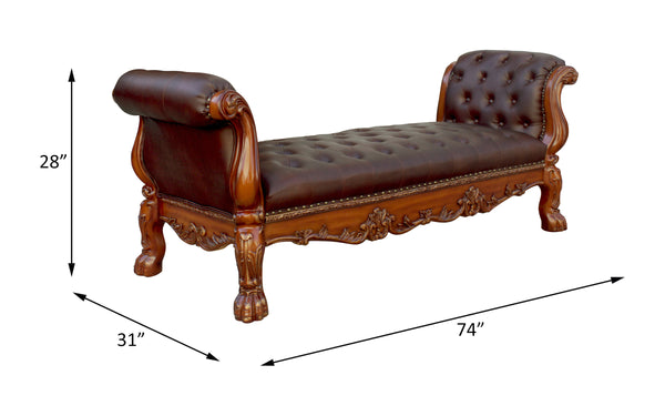 ACME Vendome Synthetic Leather & Cherry Bench Model 96490