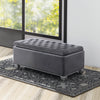 ACME Rebekah Gray Fabric Bench with Storage Model 96546