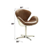 ACME Brancaster Retro Brown Top Grain Leather & Aluminum Accent Chair with Swivel Model 96553