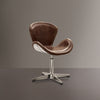 ACME Brancaster Retro Brown Top Grain Leather & Aluminum Accent Chair with Swivel Model 96554