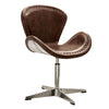 ACME Brancaster Retro Brown Top Grain Leather & Aluminum Accent Chair with Swivel Model 96554