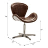 ACME Brancaster Retro Brown Top Grain Leather & Aluminum Accent Chair with Swivel Model 96554