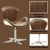 ACME Brancaster Retro Brown Top Grain Leather & Aluminum Accent Chair with Swivel Model 96554