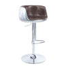 ACME Brancaster Vintage Brown Top Grain Leather & Aluminum Adjustable Stool with Swivel Model 96555