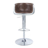 ACME Brancaster Vintage Brown Top Grain Leather & Aluminum Adjustable Stool with Swivel Model 96555