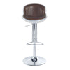 ACME Brancaster Vintage Brown Top Grain Leather & Aluminum Adjustable Stool with Swivel Model 96556