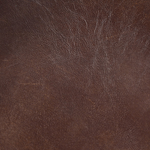 ACME Brancaster Vintage Brown Top Grain Leather & Aluminum Adjustable Stool with Swivel Model 96556