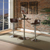 ACME Brancaster Vintage Brown Top Grain Leather & Aluminum Adjustable Stool with Swivel Model 96556