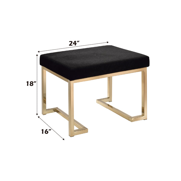 ACME Boice Short Haired Faux Fur & Champagne Ottoman Model 96597