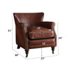 ACME Leeds Vintage Dark Brown Top Grain Leather Accent Chair Model 96679