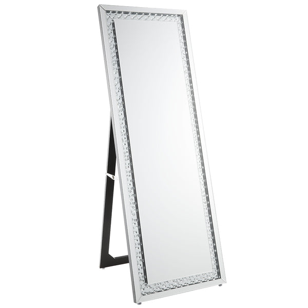ACME Nysa Mirrored & Faux Crystals Floor Mirror Model 97025