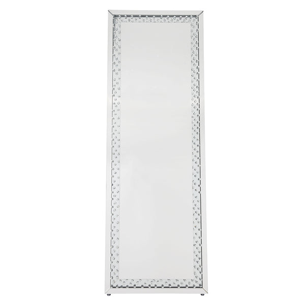 ACME Nysa Mirrored & Faux Crystals Floor Mirror Model 97025