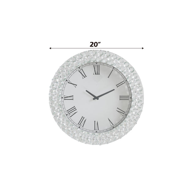ACME Nysa Mirrored & Faux Crystals Wall Clock Model 97045